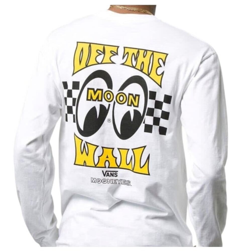 Vans x Mooneyes Long Sleeve T-Shirt Mens Medium White New